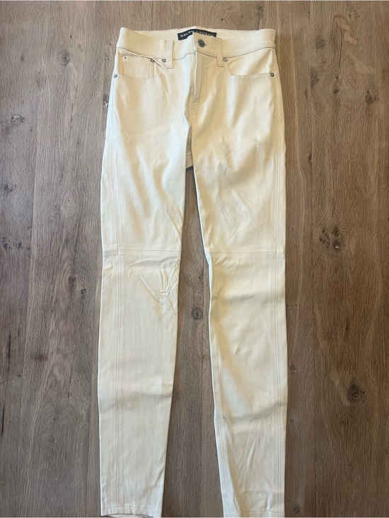 Ralph Lauren Pants - Ralph Lauren Sample Ivory Leather Skinny Pants Size 4